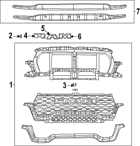 Grille & Components for 2025 Ram 1500 #0