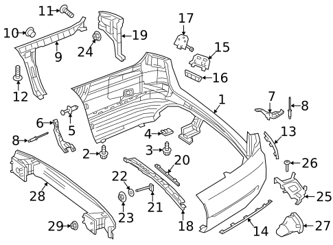 Rear Bumper for 2014 Mercedes-Benz E63 AMG S #1