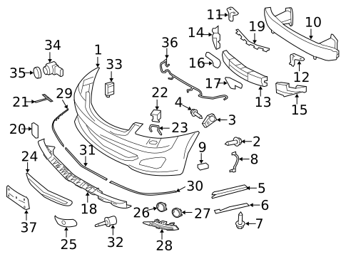 Bumper & Components - Front for 2005 Mercedes-Benz C320 #6