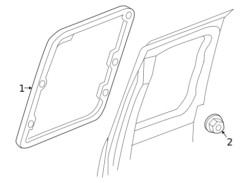 Glass - Rear Door for 2011 Ram Dakota #1