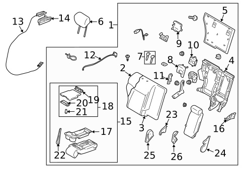 Rear Seat Components for 2013 INFINITI FX37 #0
