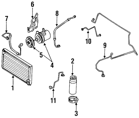 Condenser, Compressor & Lines for 1990 Nissan Stanza #0