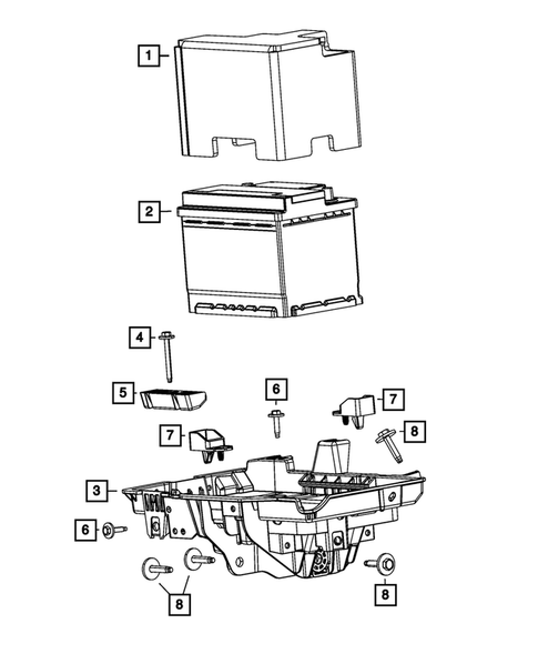 Battery, Battery Tray and Cables for 2014 Dodge Dart #0