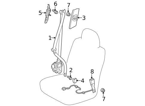 Seat Belt for 2017 Toyota Prius V #1
