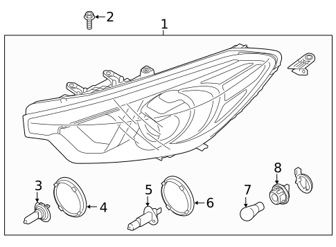 Headlamp Components for 2014 Kia Forte #1