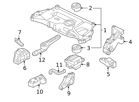 Engine & Trans Mounting for 2008 Volkswagen Jetta #0
