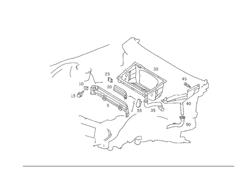 Engine Compartment Partition Panel, Wheelhouse Attachment Parts for 1993 Mercedes-Benz 600SL #0