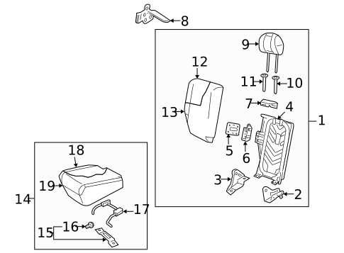 Rear Seat Components for 2009 Mazda Tribute #1