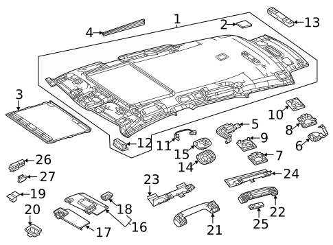 Interior Trim - Roof for 2021 Mercedes-Benz GLE 53 AMG® SUV #0