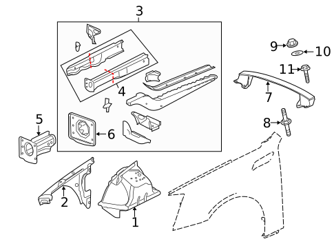Structural Components & Rails for 2010 Cadillac CTS #1