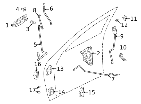 Lock & Hardware for 2003 Chrysler Sebring #2