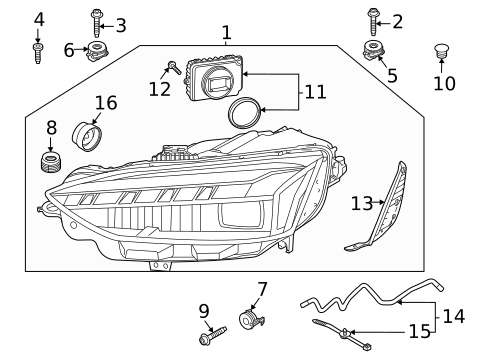 Headlamp Components for 2024 Audi A5 Quattro #1