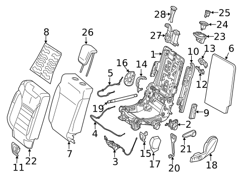 Rear Seat Components for 2019 Mercedes-Benz GLS450 #1