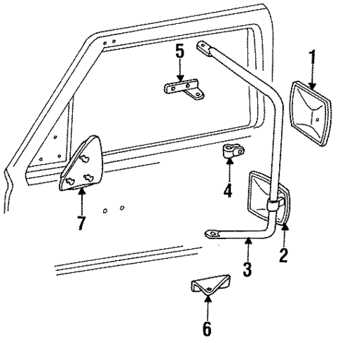 Outside Mirrors for 1990 Chevrolet V3500 #1