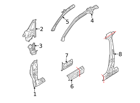 Hinge Pillar for 2009 Volkswagen Rabbit #0