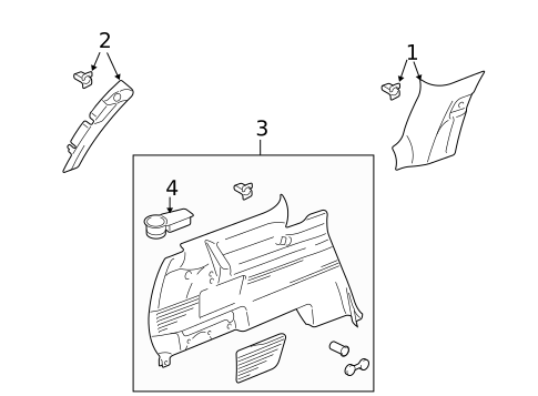 Interior Trim - Quarter Panels for 2004 Isuzu Ascender #0