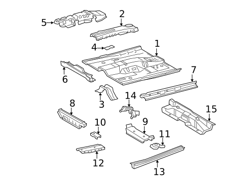 Rear Floor & Rails for 2011 Toyota Camry #4