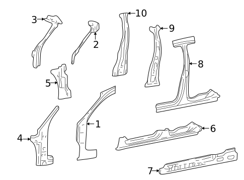 Hinge Pillar for 2004 Mercury Sable #0