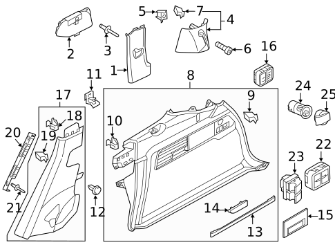 Interior Trim - Quarter Panels for 2012 Volkswagen Touareg #0