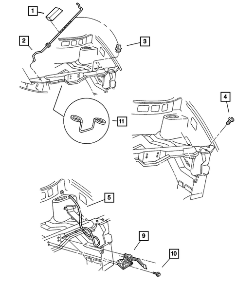 Hood and Hood Release for 2002 Dodge Grand Caravan #1