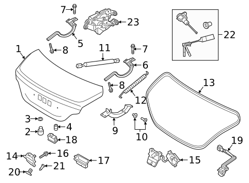 Trunk for 2019 Genesis G70 #0