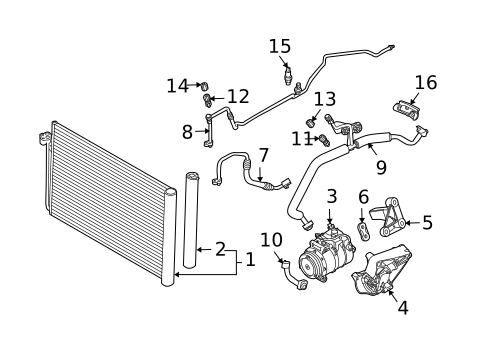 Condenser, Compressor & Lines for 2008 BMW 535xi #0