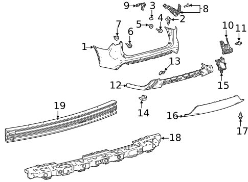 Bumper & Components - Rear for 2021 Toyota Highlander #0