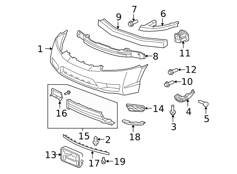 Bumper & Components - Front for 2009 Honda Civic #1
