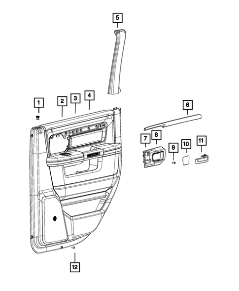 Door Trim Panels-Front and Rear for 2018 Ram 3500 #1