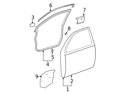 Door & Components for 2005 Lexus ES330 #1