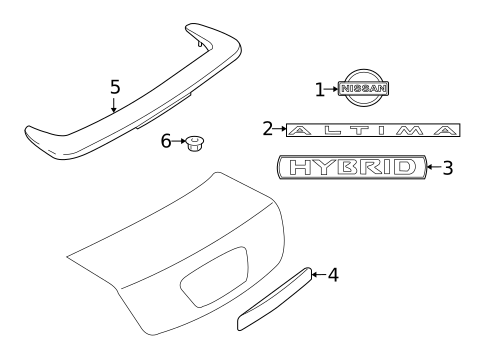 Exterior Trim - Trunk for 2009 Nissan Altima #0