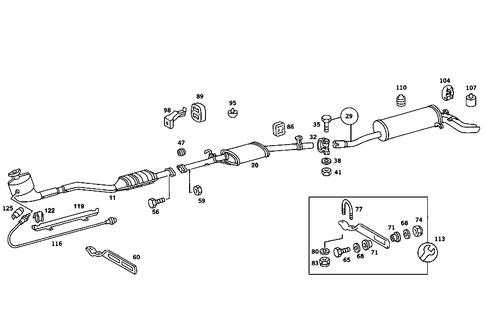 Exhaust System Used on Eight-Cylinder Gasoline Vehicles for 1985 Mercedes-Benz 380SE #1