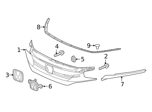 Grille & Components for 2018 Honda Civic #1