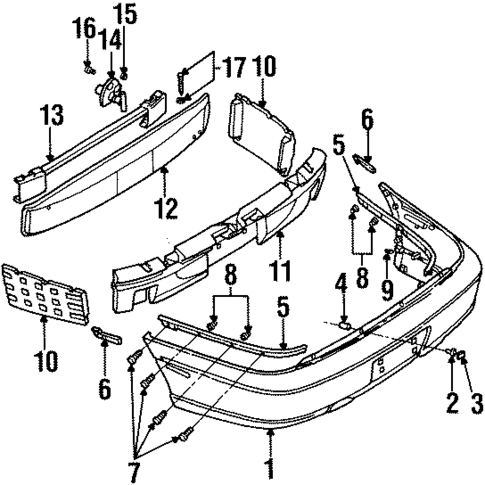 Bumper & Components - Rear for 1999 Cadillac Catera #0