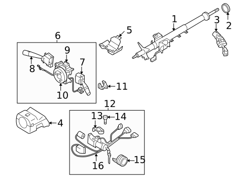 Steering Column Assembly for 2006 Subaru Impreza #0
