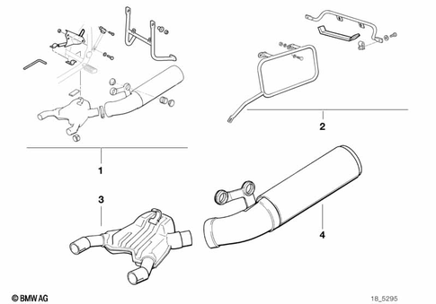Exhaust System Parts with Mounts for 1993 BMW-Motorrad R 100 GS Paris-Dakar #2