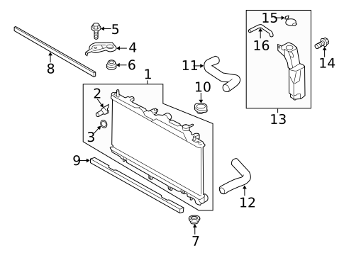 Radiator & Components for 2023 Subaru Legacy #0