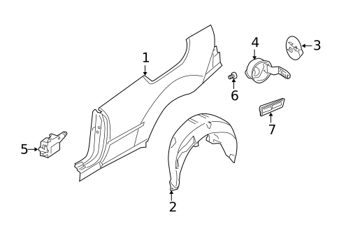 Quarter Panel & Components for 2007 Saab 9-3 #0
