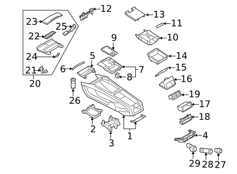 Front Console for 2008 Audi Q7 #0