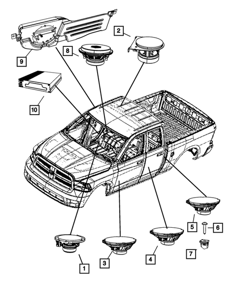 Radio, Antenna, Speakers, DVD, and Video systems for 2011 Ram 1500 #1