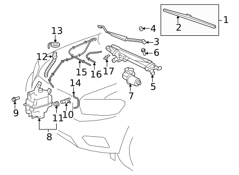 Wiper & Washer Components for 2009 Toyota Highlander #4