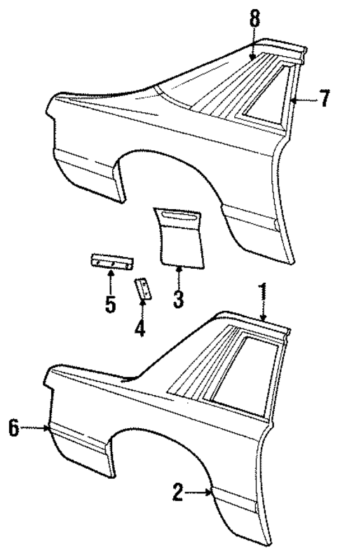 Exterior Trim - Quarter Panel for 1986 Ford Mustang #0