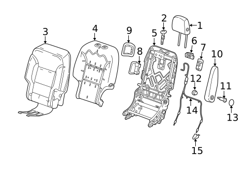 Rear Seat Components for 2024 Chevrolet Traverse Limited #0