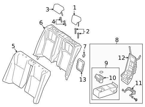 Rear Seat Components for 2020 Lexus ES300h #0