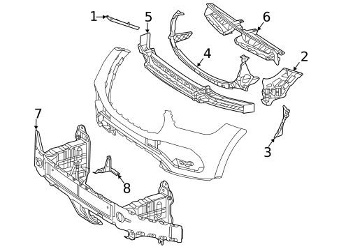 Bumper & Components - Front for 2022 Mercedes-Benz GLE 450 SUV #3