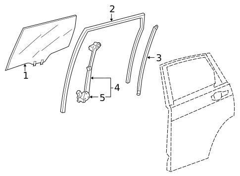 Glass - Rear Door for 2020 Honda CR-V #0