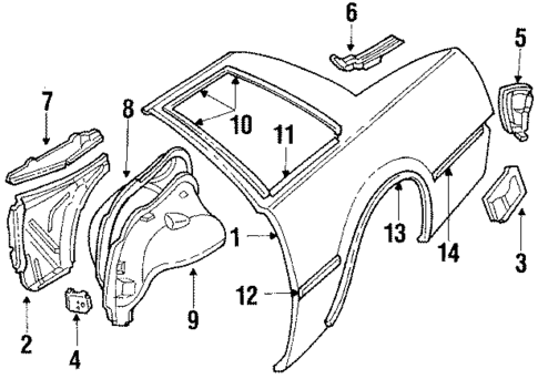 Quarter Panel & Components for 1986 Oldsmobile Firenza #0