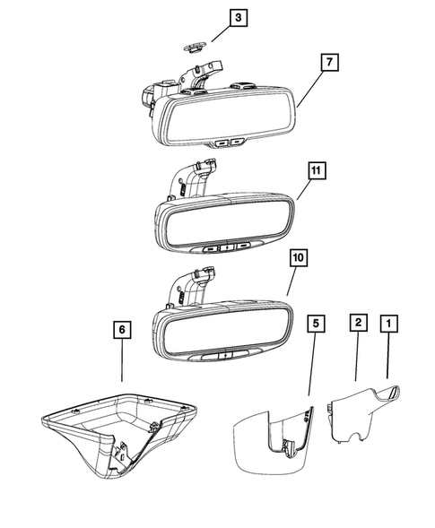 Glass and Interior Rearview Mirror for 2021 Jeep Grand Cherokee #1
