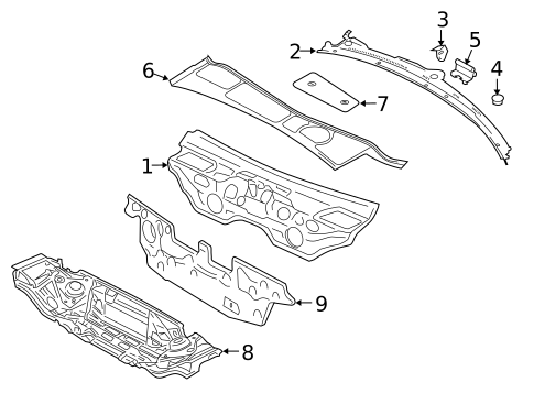 Cowl for 2007 Audi A4 Quattro #1