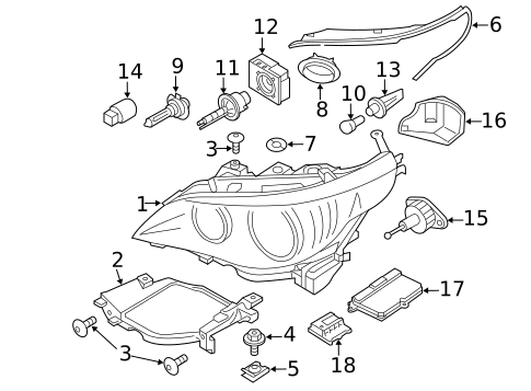Bulbs - Chassis for 2008 BMW 535xi #1